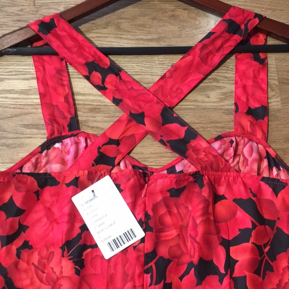 Red and black flower print dress NWT - Picture 4 of 5